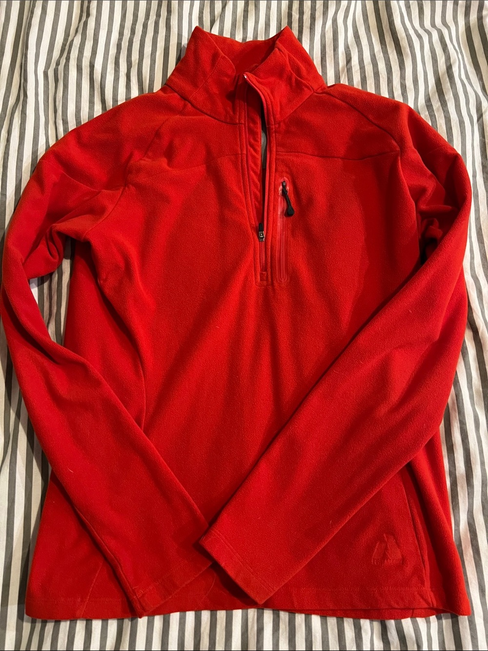 Eddie Bauer Red Quarter-Zip Fleece Pullover